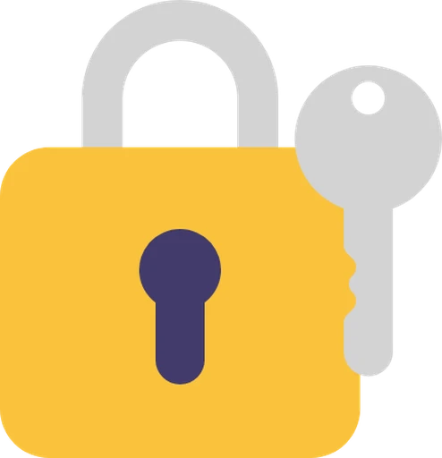 Locked padlock with a key icon